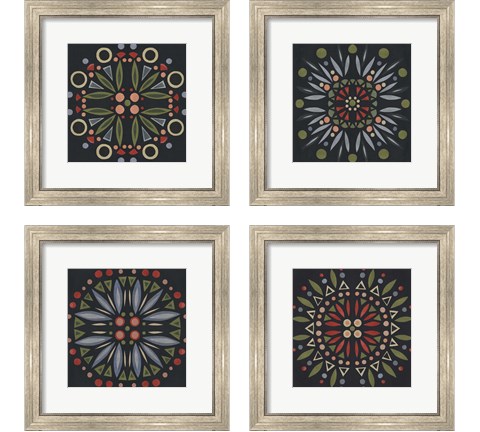 Folk Mandala 4 Piece Framed Art Print Set by Emma Scarvey