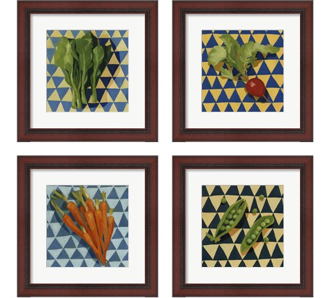 Geo Veggies 4 Piece Framed Art Print Set by Emma Scarvey