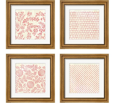 Weathered Patterns in Red 4 Piece Framed Art Print Set by June Erica Vess