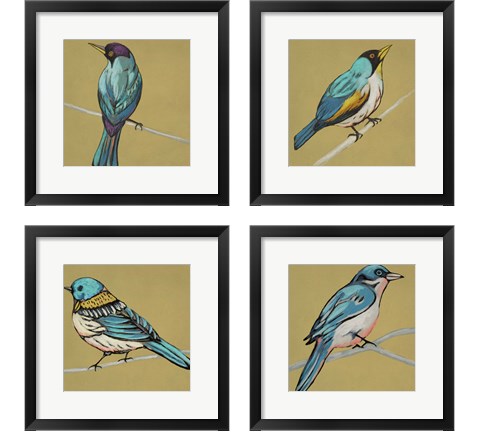 Winged Sketch on Ochre 4 Piece Framed Art Print Set by Chariklia Zarris