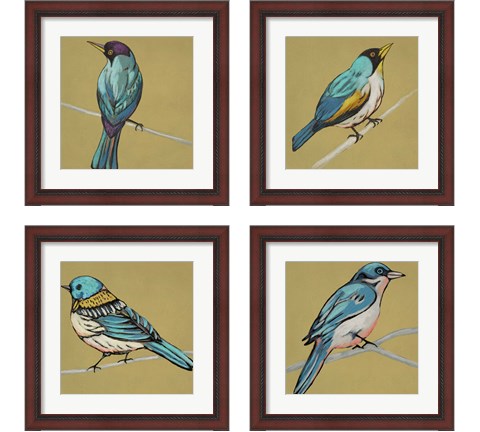 Winged Sketch on Ochre 4 Piece Framed Art Print Set by Chariklia Zarris