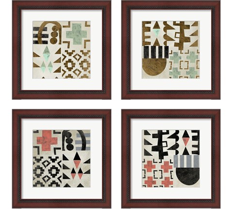 Geo Tile 4 Piece Framed Art Print Set by Chariklia Zarris