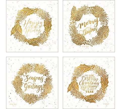 Happy Holidays 4 Piece Art Print Set by Cindy Jacobs