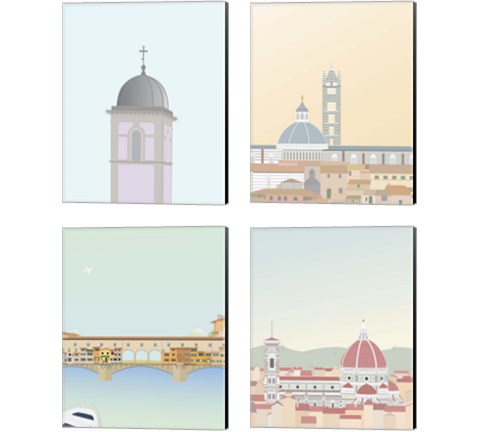 Travel Europe with Duomo di Siena 4 Piece Canvas Print Set by Gurli Soerensen