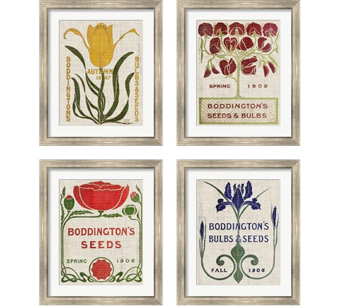 Flower Seed Packs 4 Piece Framed Art Print Set by Vision Studio