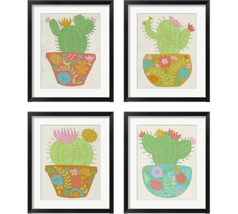 Happy Cactus 4 Piece Framed Art Print Set by Chariklia Zarris