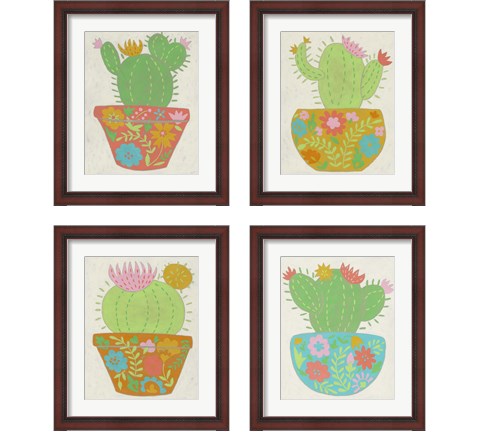 Happy Cactus 4 Piece Framed Art Print Set by Chariklia Zarris