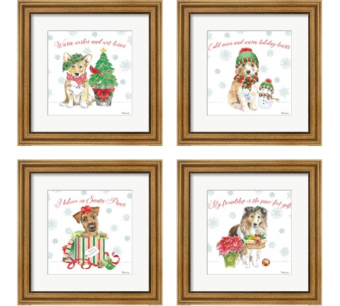 Holiday Paws 4 Piece Framed Art Print Set by Beth Grove