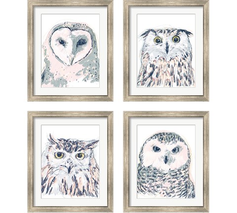 Funky Owl Portrait 4 Piece Framed Art Print Set by June Erica Vess