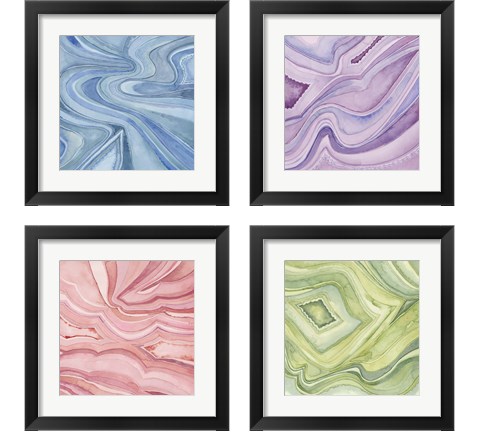 Pastel Agate 4 Piece Framed Art Print Set by Megan Meagher