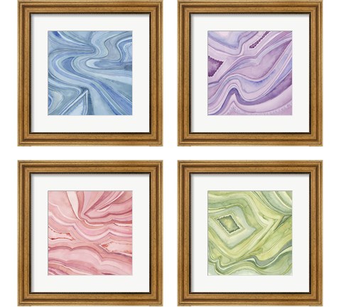 Pastel Agate 4 Piece Framed Art Print Set by Megan Meagher