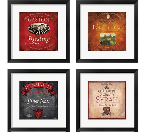 Still Life Wine Label 4 Piece Framed Art Print Set by Mary Beth Baker