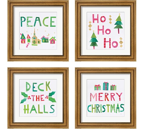 Christmas Collage 4 Piece Framed Art Print Set by Melissa Averinos