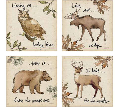 Lodge Life 4 Piece Art Print Set by Anne Tavoletti