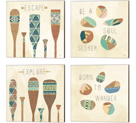 Outdoor Geo 4 Piece Canvas Print Set by Veronique Charron