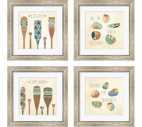 Outdoor Geo 4 Piece Framed Art Print Set by Veronique Charron