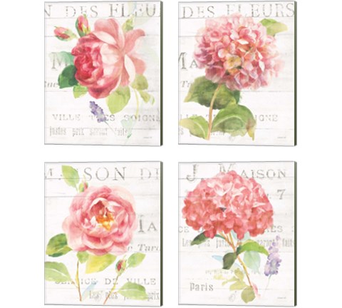 Maison Des Fleurs 4 Piece Canvas Print Set by Danhui Nai