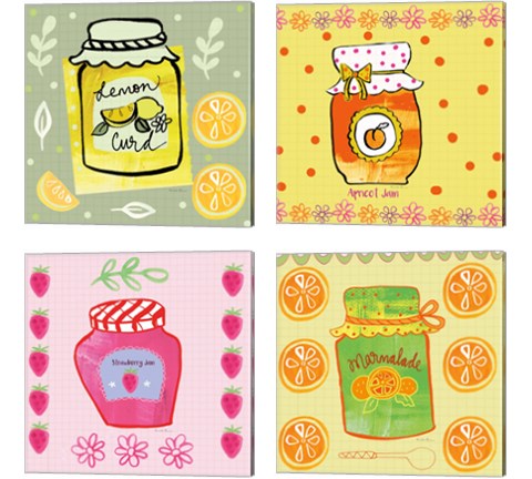 Pretty Jams and Jellies 4 Piece Canvas Print Set by Farida Zaman