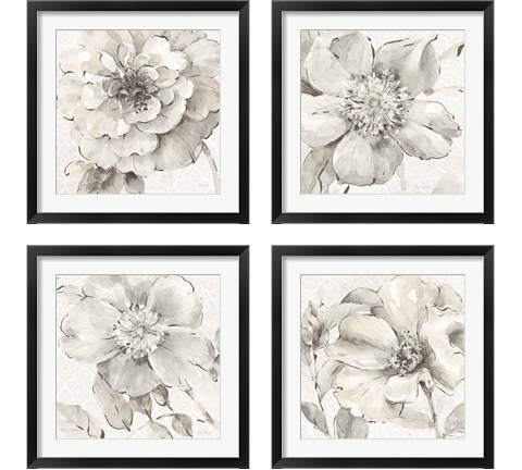 Indigold Gray 4 Piece Framed Art Print Set by Lisa Audit