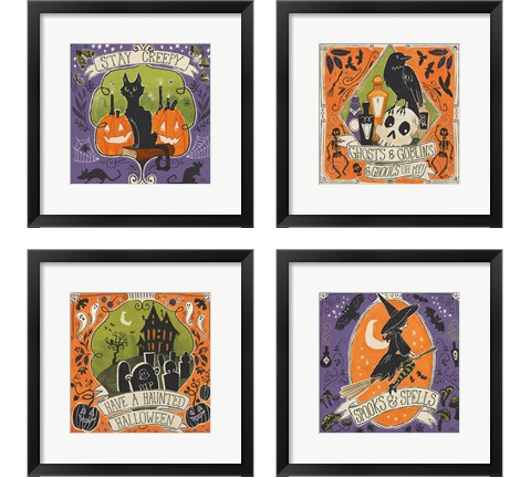 Stay Creepy 4 Piece Framed Art Print Set by Janelle Penner