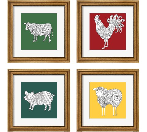 Ornate Farm  4 Piece Framed Art Print Set by Andi Metz