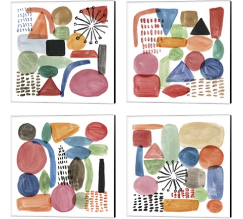 Colour Code 4 Piece Canvas Print Set by Melissa Wang