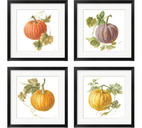 Floursack Autumn on White 4 Piece Framed Art Print Set by Danhui Nai