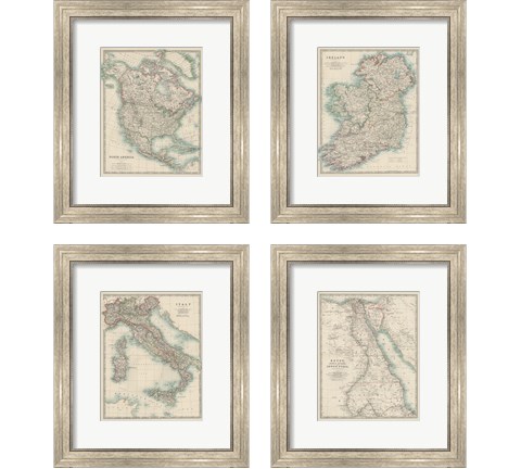 Antique Maps 4 Piece Framed Art Print Set by Walt Johnston