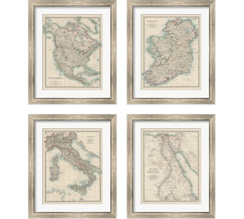 Antique Maps 4 Piece Framed Art Print Set by Walt Johnston