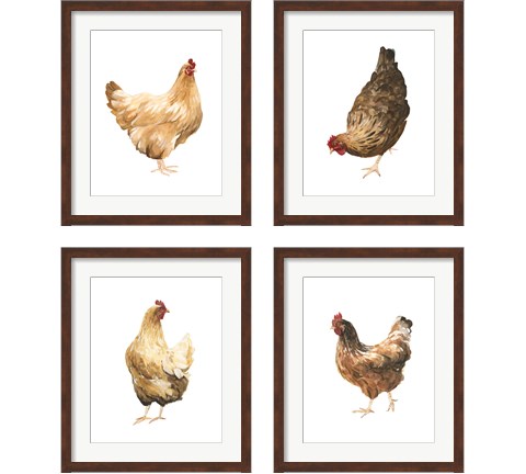 Autumn Chicken 4 Piece Framed Art Print Set by Emma Scarvey