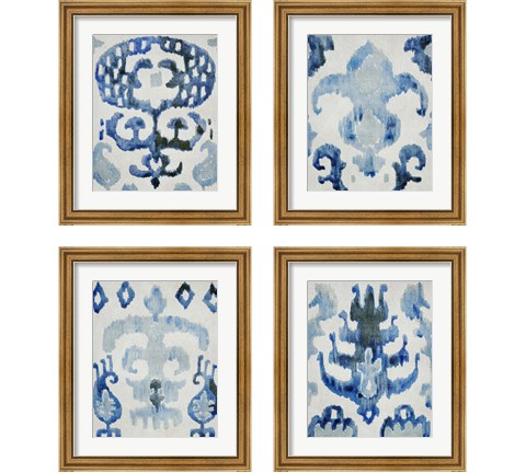 Sapphire Ikat 4 Piece Framed Art Print Set by Chariklia Zarris