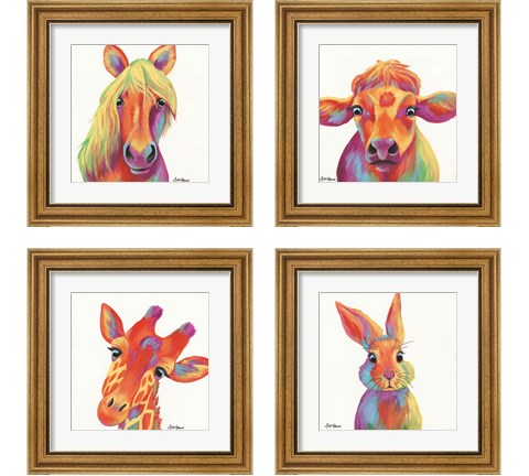 Cheery Animals 4 Piece Framed Art Print Set by Britt Hallowell