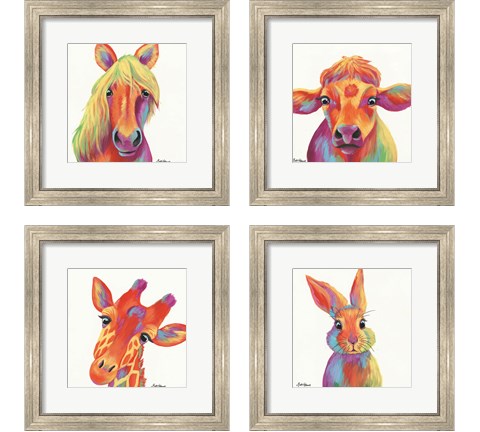 Cheery Animals 4 Piece Framed Art Print Set by Britt Hallowell