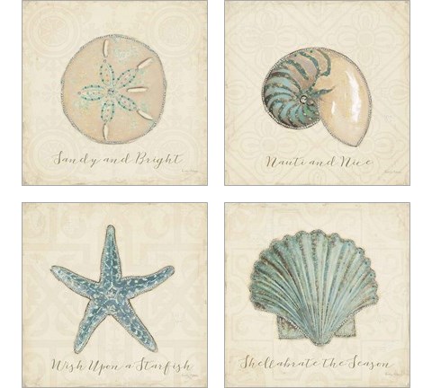 Beach Treasures Christmas 4 Piece Art Print Set by Emily Adams