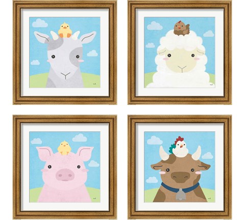 Barn Buddies  4 Piece Framed Art Print Set by Moira Hershey