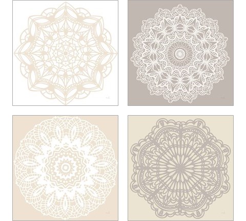 Contemporary Lace Neutral 4 Piece Art Print Set by Moira Hershey