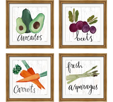 Veggie 4 Piece Framed Art Print Set by Katie Doucette