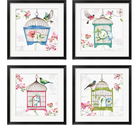 Dogwood Garden  4 Piece Framed Art Print Set by Lisa Audit