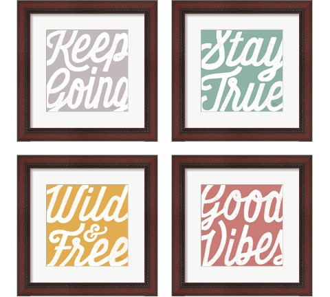 Positivity 4 Piece Framed Art Print Set by Laura Marshall