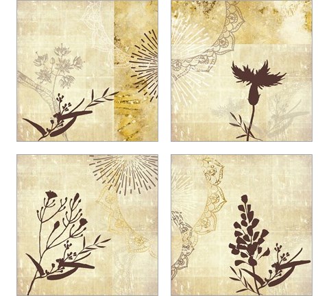 Golden Henna Breeze 4 Piece Art Print Set by Louis Duncan-He