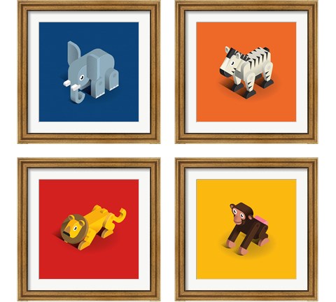 Kids Animal 4 Piece Framed Art Print Set by Bo Virkelyst Jensen