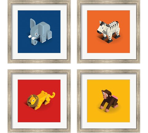 Kids Animal 4 Piece Framed Art Print Set by Bo Virkelyst Jensen