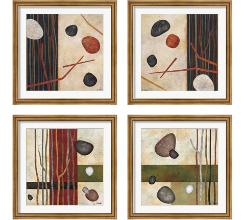 Sticks and Stones 4 Piece Framed Art Print Set by Glenys Porter