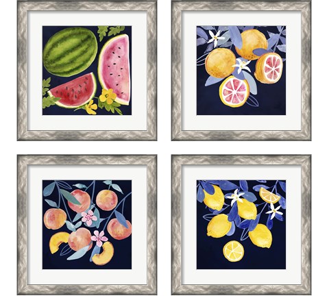 Fresh Fruit 4 Piece Framed Art Print Set by Victoria Borges