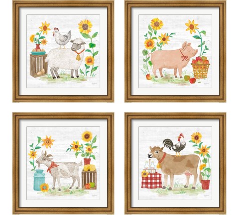 Farm Market  4 Piece Framed Art Print Set by Mary Urban