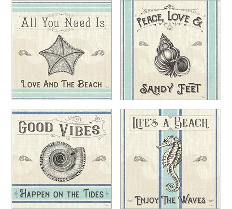 Coastal Farmhouse 4 Piece Art Print Set by Pela Studio