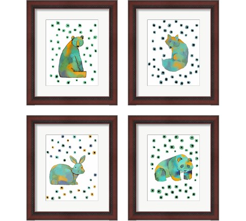 Polka Dot Watercolor Animals 4 Piece Framed Art Print Set by Judi Bagnato