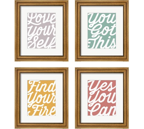 Positivity 4 Piece Framed Art Print Set by Laura Marshall