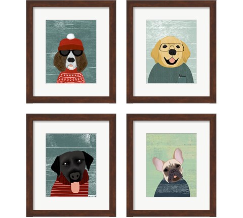 Winter Dog 4 Piece Framed Art Print Set by Katie Doucette