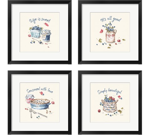 Summer Garden  4 Piece Framed Art Print Set by Lisa Audit